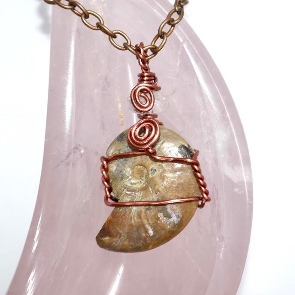 Opalized Ammonite Fossil Necklace